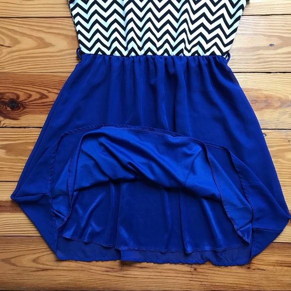 🌸5/$30🌸 Cantata Blue Black White Zig-Zag Dress, EUC - Picture 9 of 13